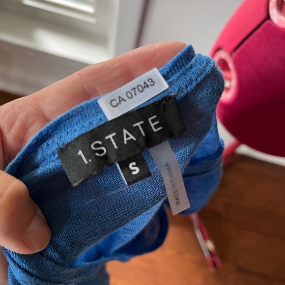 BEAUTIFUL BLUE LINEN T-SHIRT - Picture 5 of 7